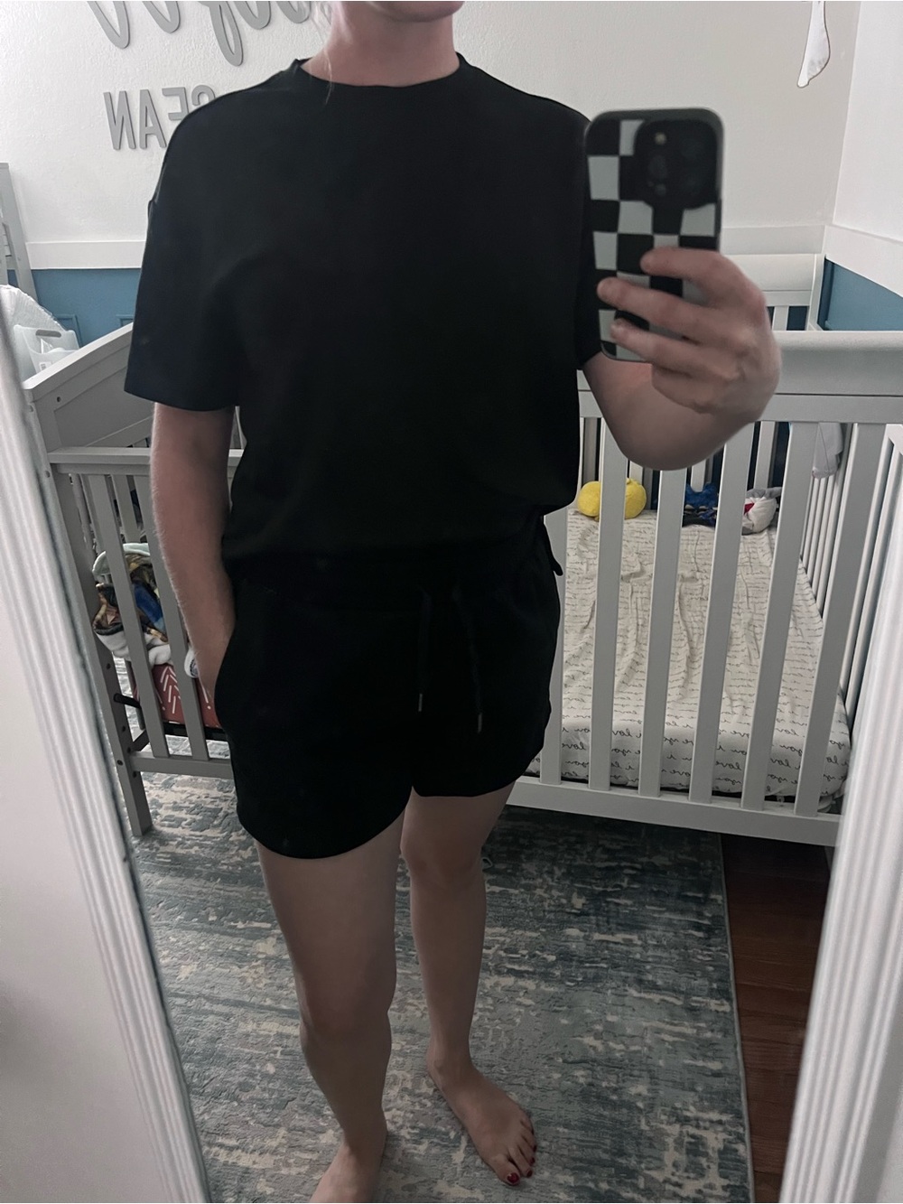 Women’s Black Athletic Drawstring Shorts